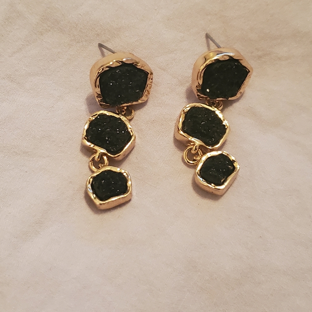 Black stone earrings